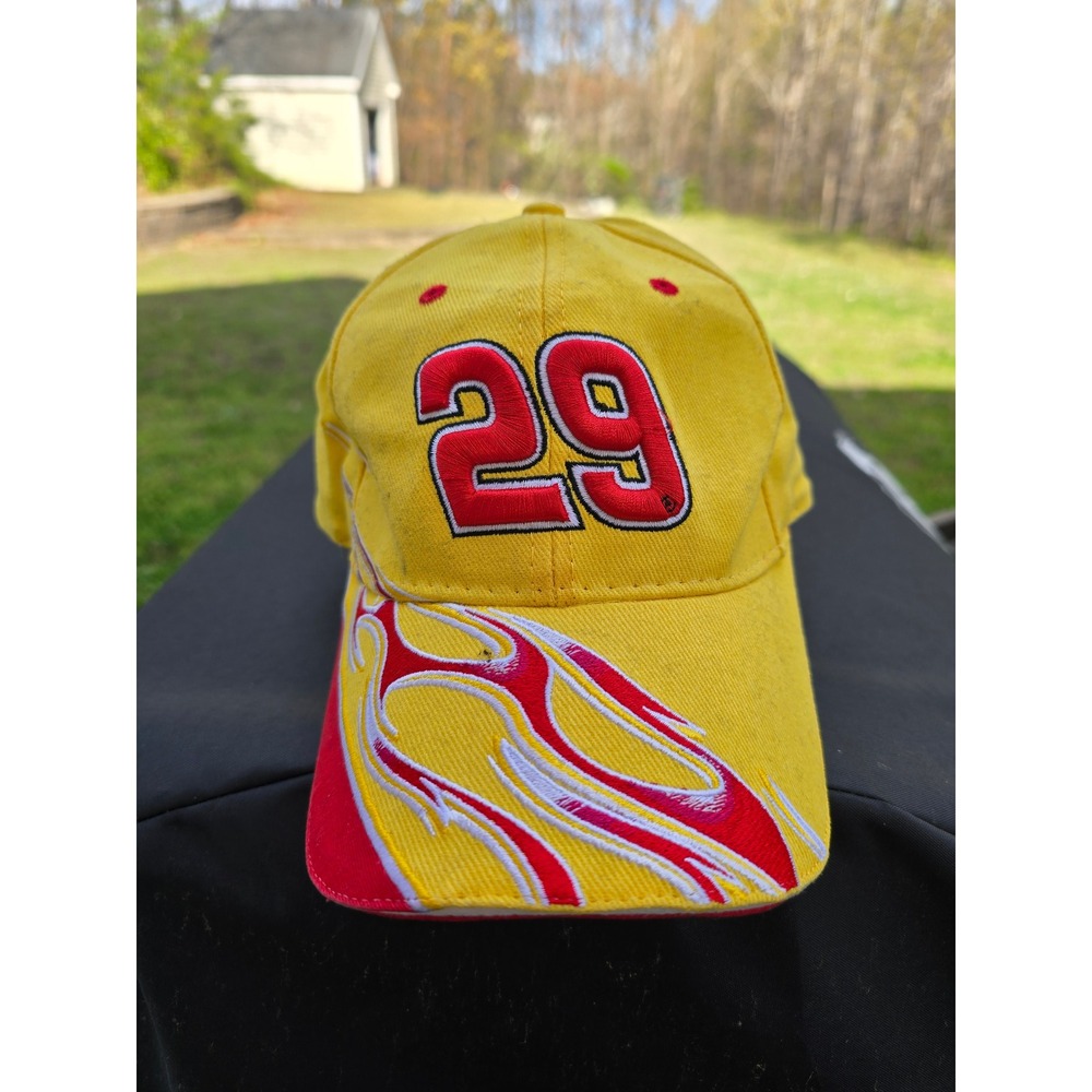 Chase Authentics NASCAR Kevin Harvick 29 Hat Yellow Red Flame RCR Racing Cap